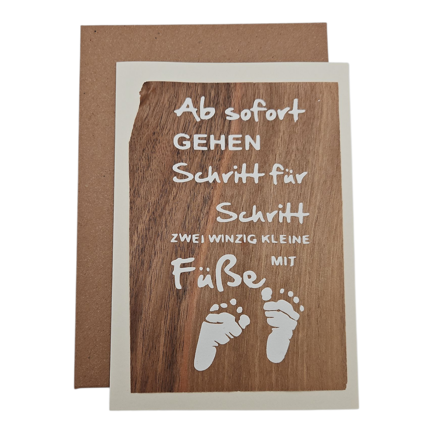 Glückwunschkarte "Ab sofort gehen zwei kleine Füße mit"