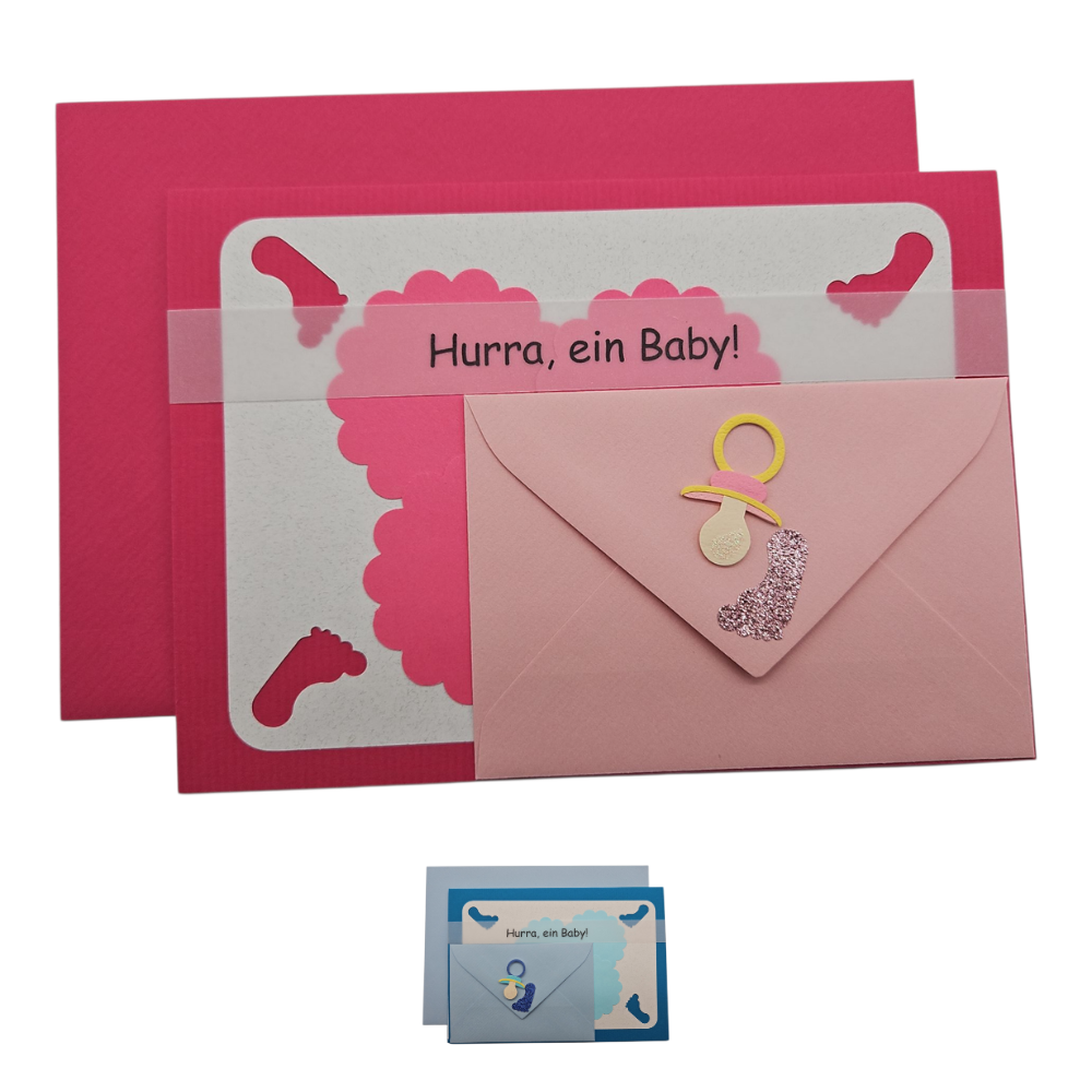 Glückwunschkarte "Hurra ein Baby" Querformat