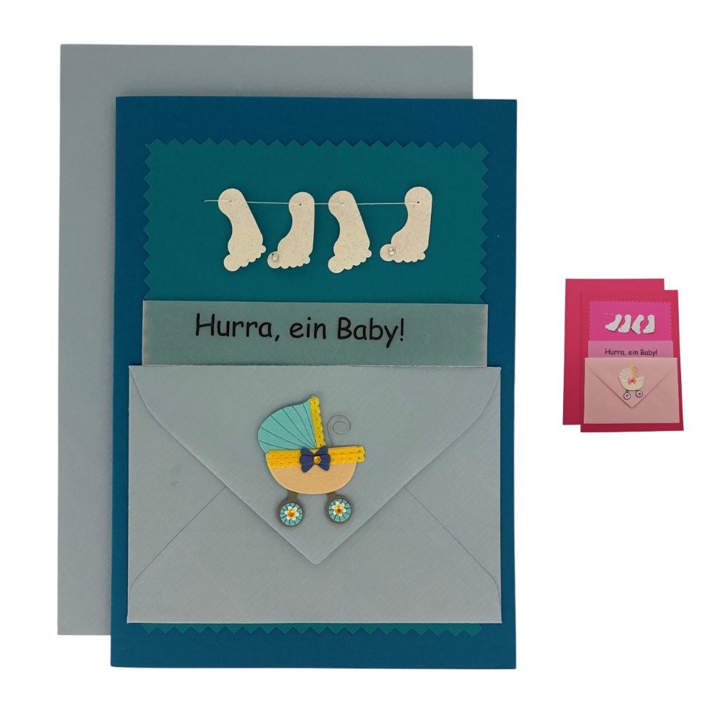 Glückwunschkarte "Hurra ein Baby"